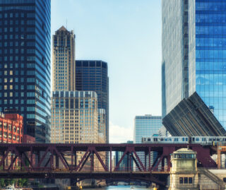 A bridge over the Chicago River in the Loop