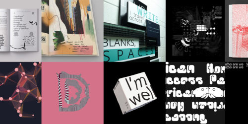 a collage image of 10 examples of student work from courses offered in the School of Design